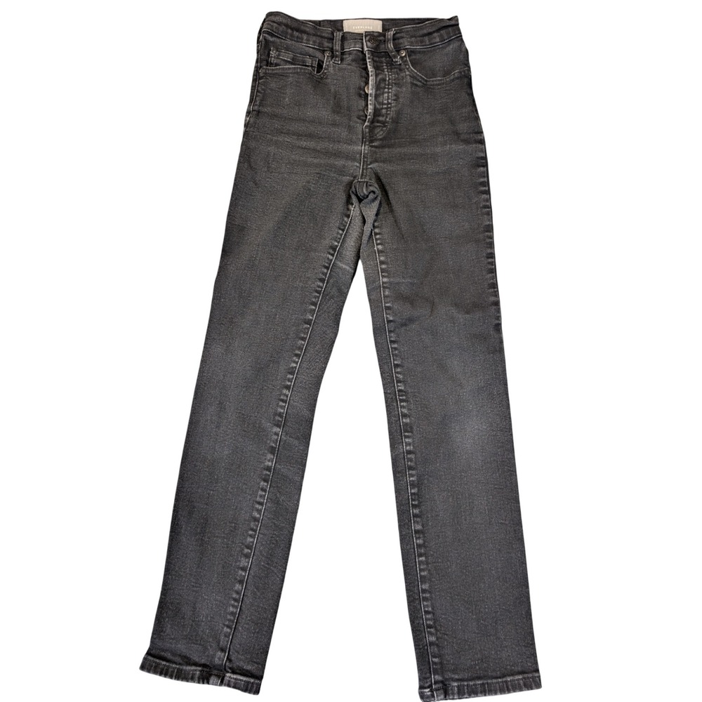 Everlane Womens Cigarette High Rise Straight Leg Black Denim‎ Jeans Size 24